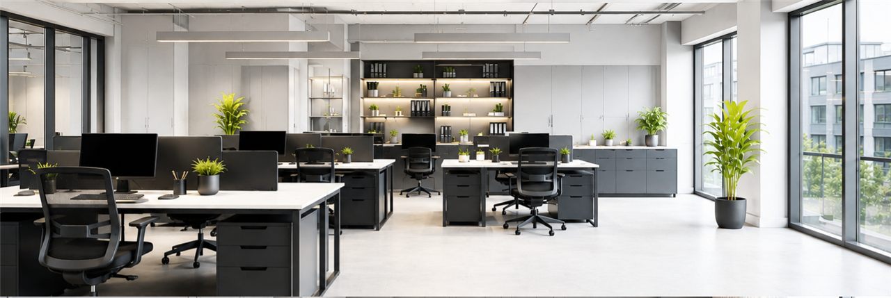 Gereinigter Büro-Arbeitsplatz